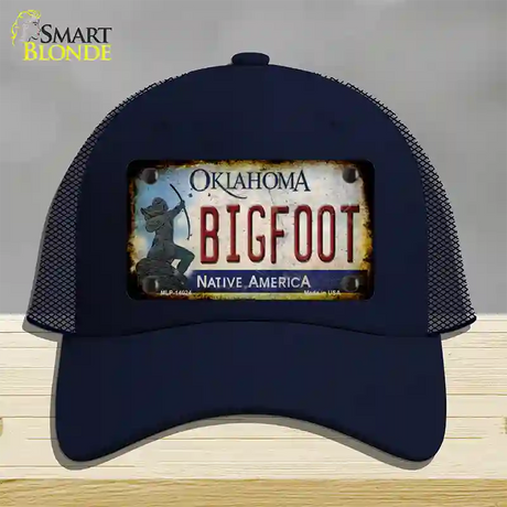 Bigfoot Oklahoma Novelty License Plate Hat Tag Mesh / Navy