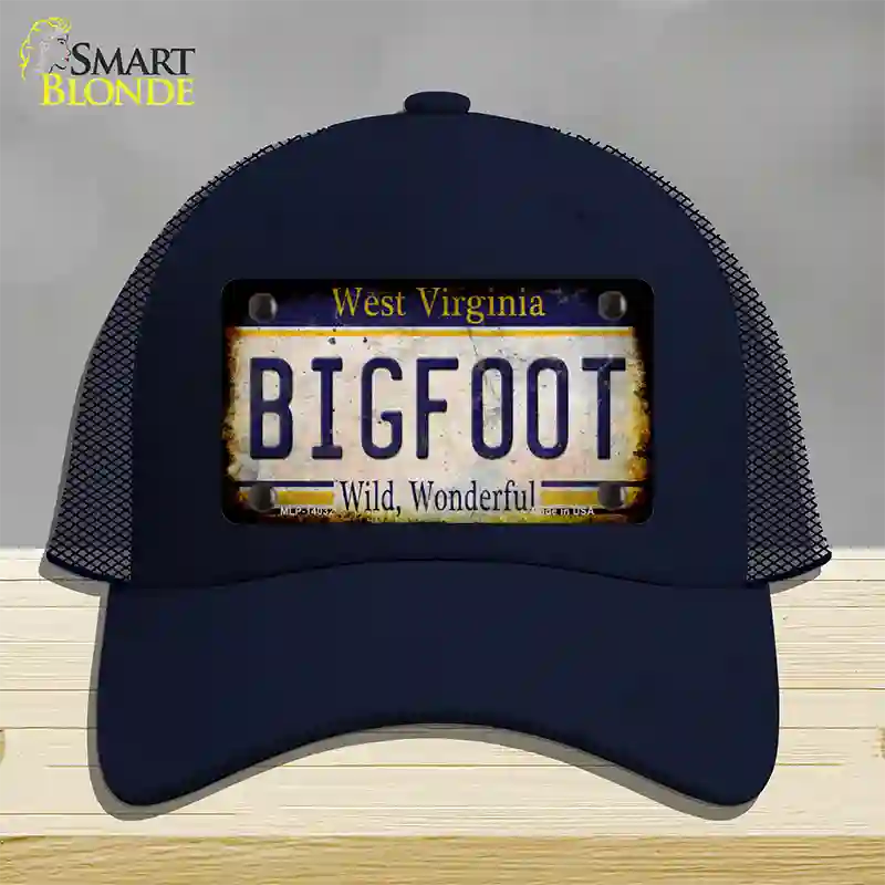 Bigfoot West Virginia Novelty License Plate Hat Tag Mesh / Navy