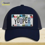 Yooper Strip Art Novelty License Plate Hat Tag Mesh / Navy