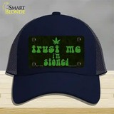 Trust Me Stoned Novelty License Plate Hat Mesh / Navy