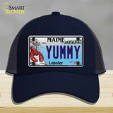 Yummy Maine Lobster Novelty License Plate Hat Mesh / Navy