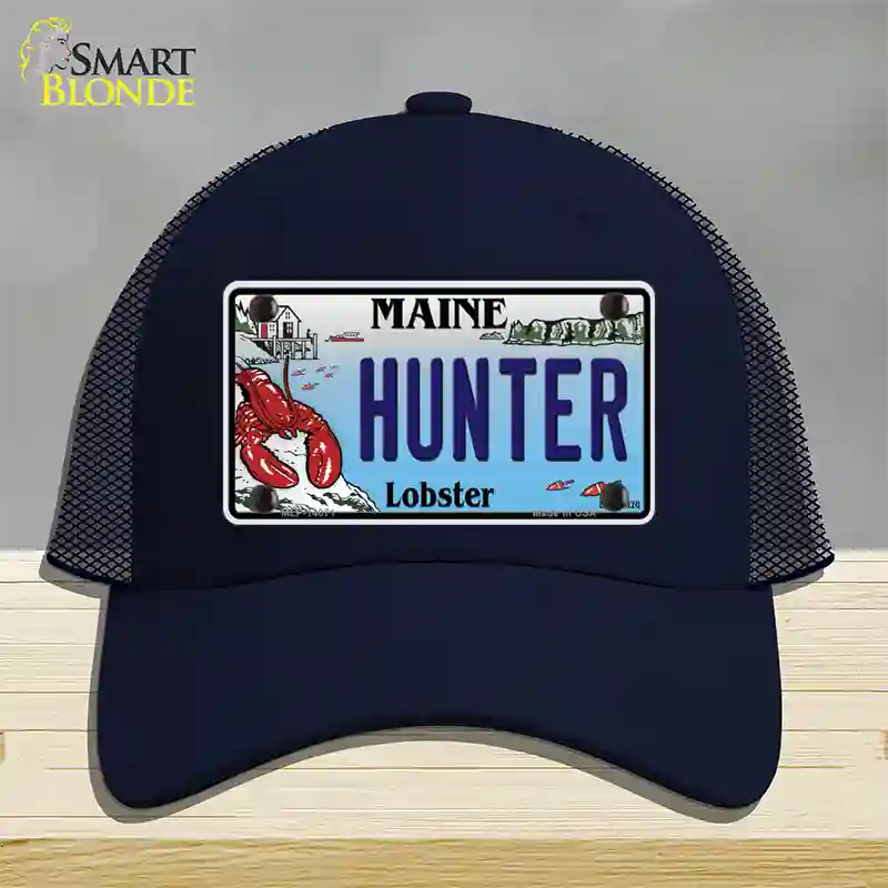 Hunter Maine Lobster Novelty License Plate Hat Mesh / Navy