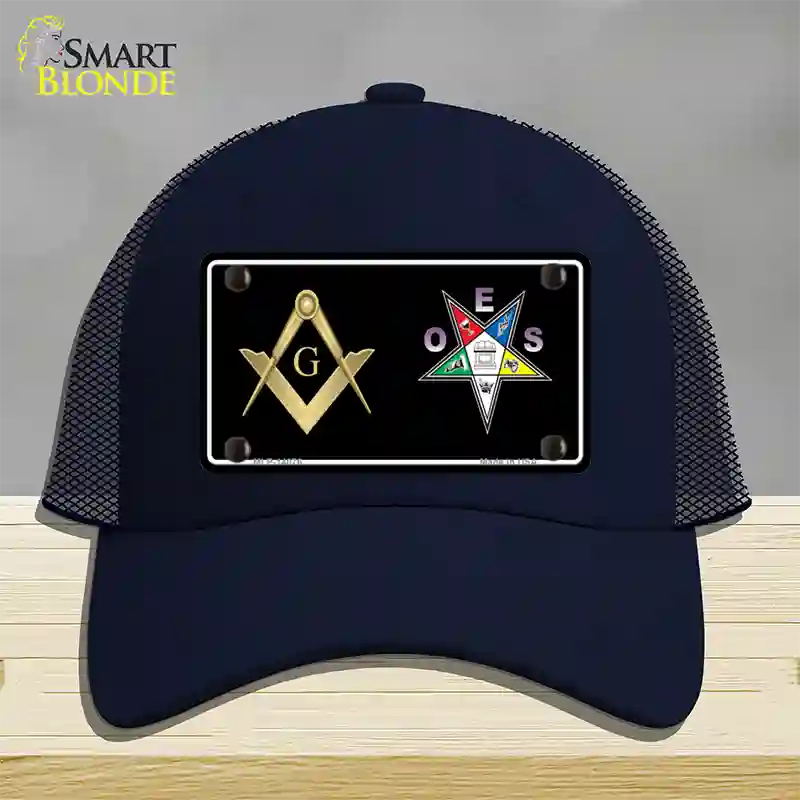 Free Mason OES Novelty License Plate Hat Mesh / Navy