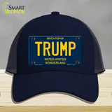 Trump Michigan Blue Novelty License Plate Hat Mesh / Navy