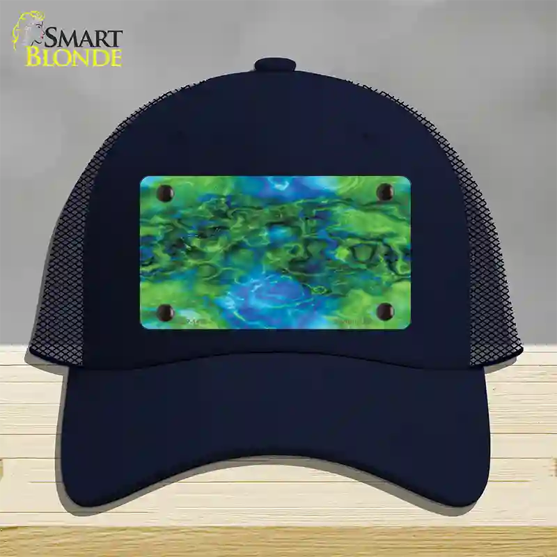 Psychedelic Electric Jelly Fish Novelty License Plate Hat Mesh / Navy