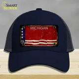 Rusty Michigan Bicentennial 76 Novelty License Plate Hat Mesh / Navy