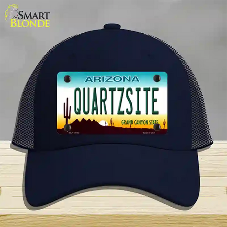 Quartzsite Arizona State Background Novelty License Plate Hat Mesh / Navy