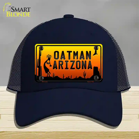 Oatman Kokopelli Arizona Scenic Background Novelty License Plate Hat Mesh / Navy