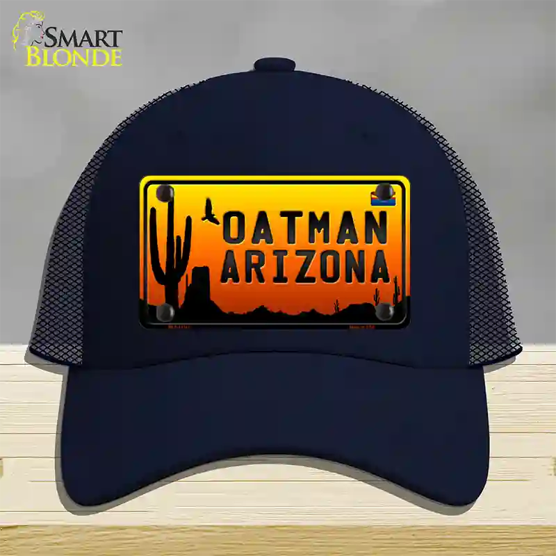 Oatman Flag Arizona Scenic Background Novelty License Plate Hat Mesh / Navy