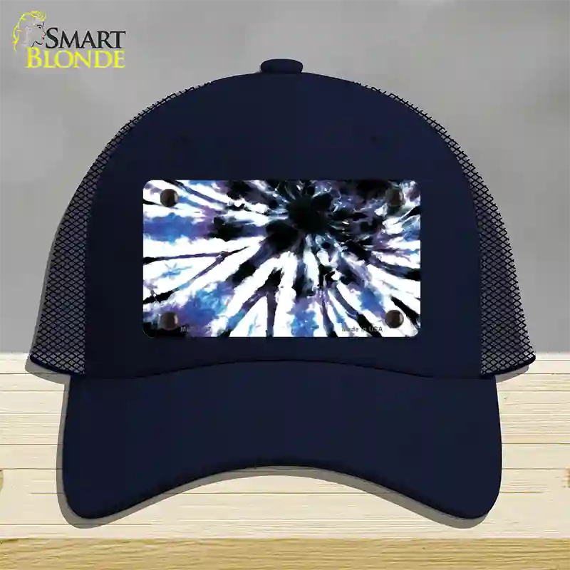 Purple Blue Tie-Dye Novelty License Plate Hat Mesh / Navy