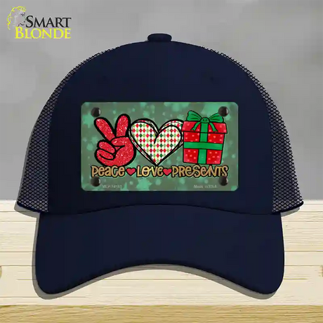 Peace Love Presents Novelty License Plate Hat Mesh / Navy