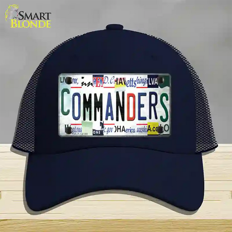 Commanders Strip Art Novelty License Plate Hat Mesh / Navy