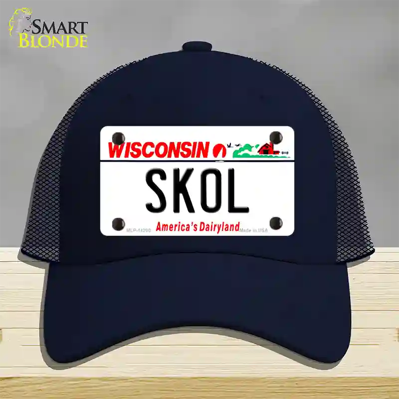 Skol Wisconsin Novelty License Plate Hat Mesh / Navy