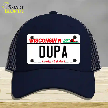 Dupa Wisconsin Novelty License Plate Hat Mesh / Navy