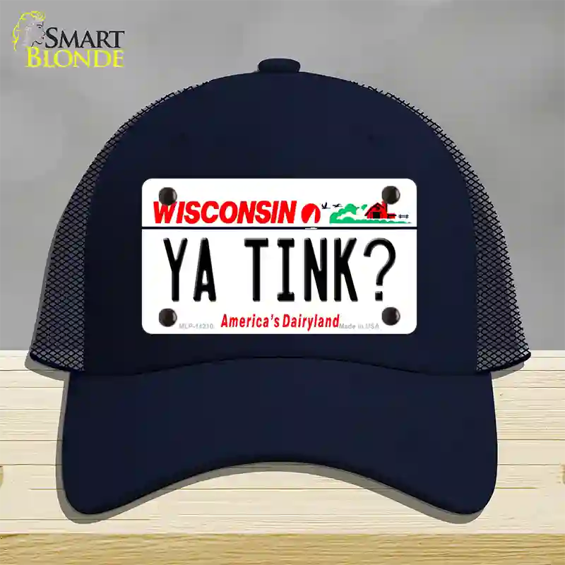 Ya Tink Wisconsin Novelty License Plate Hat Mesh / Navy