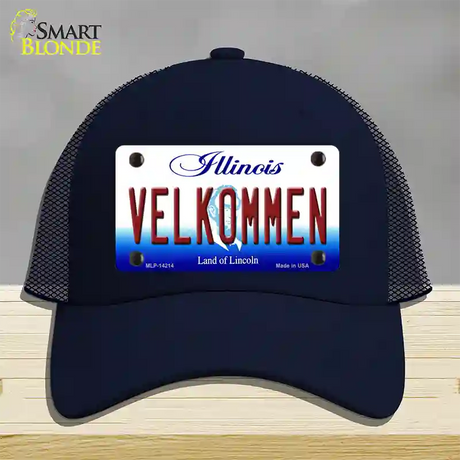 Velkommen Illinois Novelty License Plate Hat Mesh / Navy