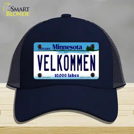 Velkommen Minnesota Novelty License Plate Hat Mesh / Navy