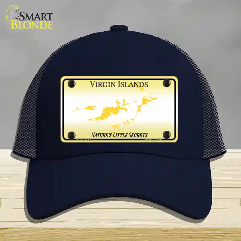 Virgin Islands Blank Novelty License Plate Hat Mesh / Navy