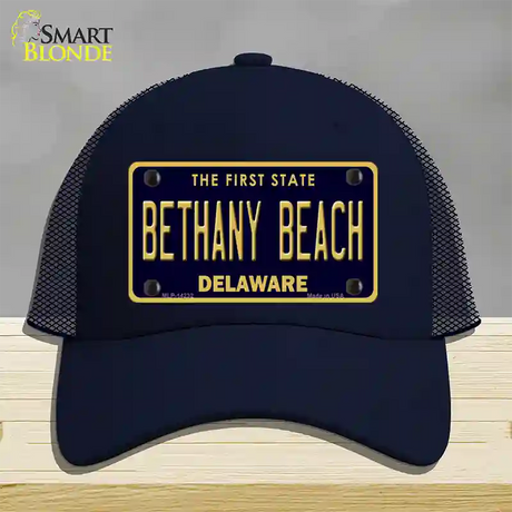 Bethany Beach Delaware Novelty License Plate Hat Mesh / Navy