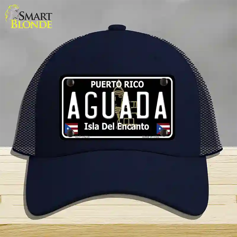 Aguada Puerto Rico Black Novelty License Plate Hat Mesh / Navy