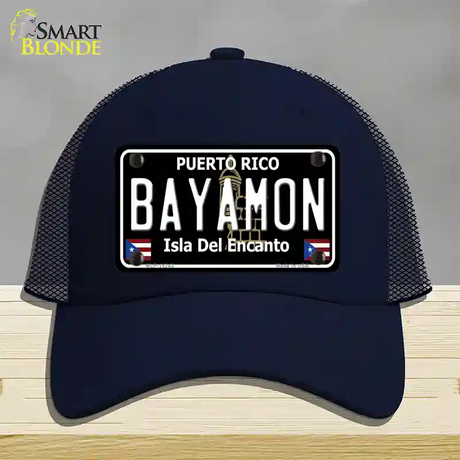 Bayamon Puerto Rico Black Novelty License Plate Hat Mesh / Navy