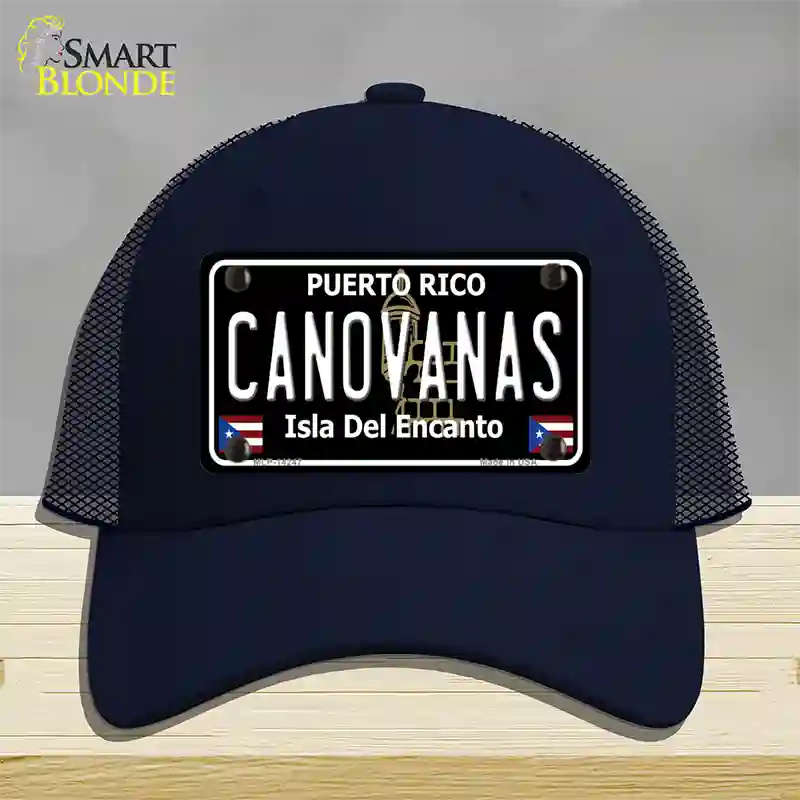 Canovanas Puerto Rico Black Novelty License Plate Hat Mesh / Navy