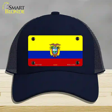 Ecuador Flag Novelty License Plate Hat Mesh / Navy