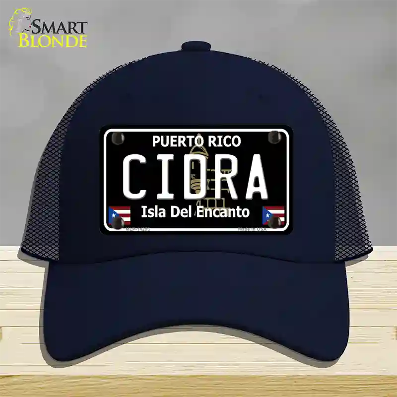 Cidra Puerto Rico Black Novelty License Plate Hat Mesh / Navy