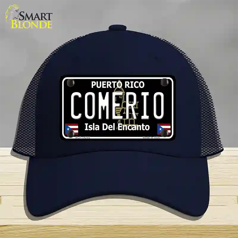 Comerio Puerto Rico Black Novelty License Plate Hat Mesh / Navy