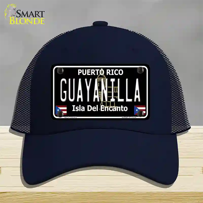 Guayanilla Puerto Rico Black Novelty License Plate Hat Mesh / Navy