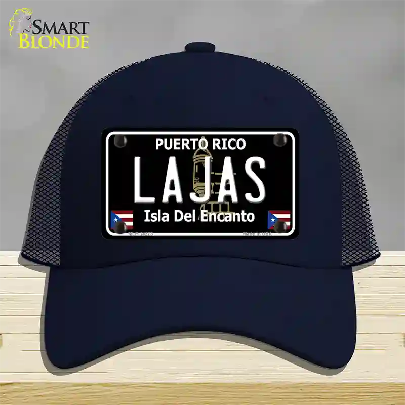 Lajas Puerto Rico Black Novelty License Plate Hat Mesh / Navy