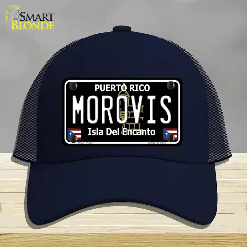 Morovis Puerto Rico Black Novelty License Plate Hat Mesh / Navy