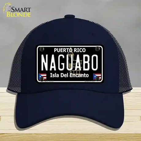 Naguabo Puerto Rico Black Novelty License Plate Hat Mesh / Navy