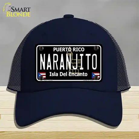 Naranjito Puerto Rico Black Novelty License Plate Hat Mesh / Navy