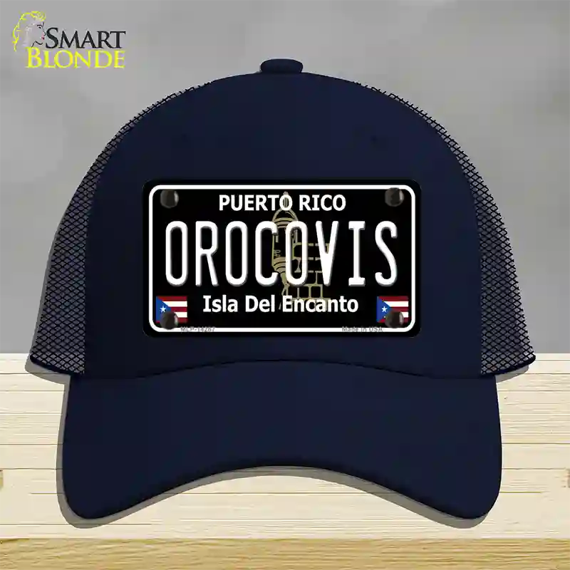 Orocovis Puerto Rico Black Novelty License Plate Hat Mesh / Navy