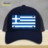 Greece Flag Novelty License Plate Hat Mesh / Navy