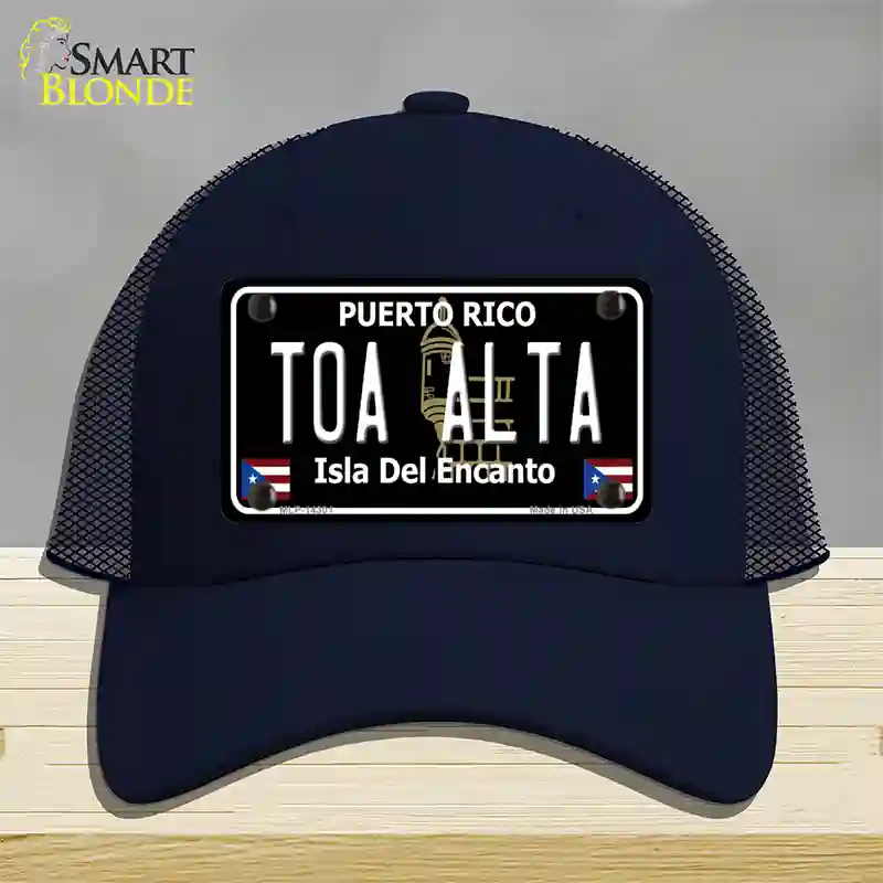 Toa Alta Puerto Rico Black Novelty License Plate Hat Mesh / Navy