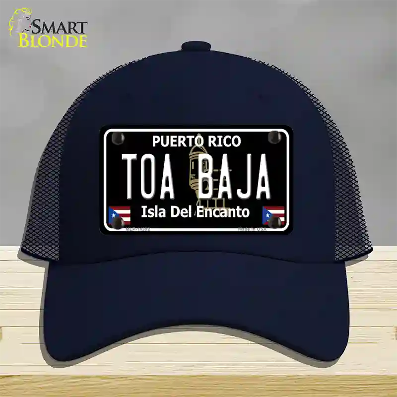 Toa Baja Puerto Rico Black Novelty License Plate Hat Mesh / Navy