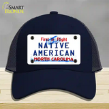 North Carolina Native American Novelty License Plate Hat Mesh / Navy