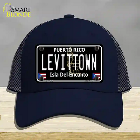 Levittown Puerto Rico Black Novelty License Plate Hat Mesh / Navy