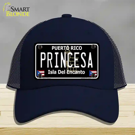 Princesa Puerto Rico Black Novelty License Plate Hat Mesh / Navy