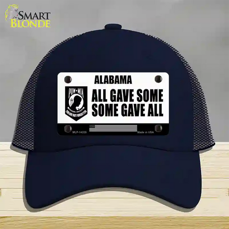 Alabama POW MIA Some Gave All Novelty License Plate Hat Mesh / Navy