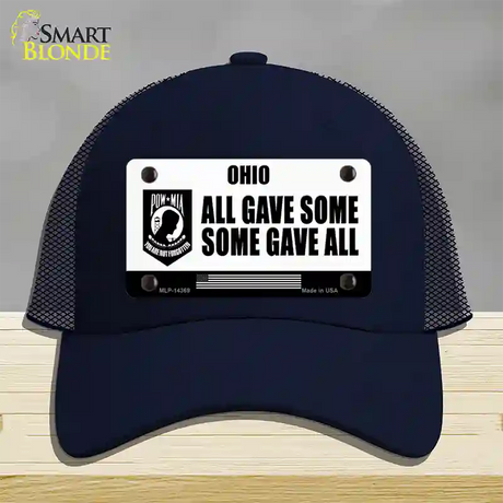 Ohio POW MIA Some Gave All Novelty License Plate Hat Mesh / Navy