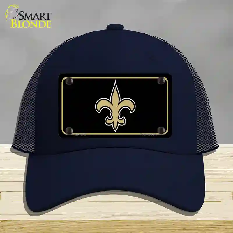 Fleur de lis Novelty License Plate Hat Mesh / Navy