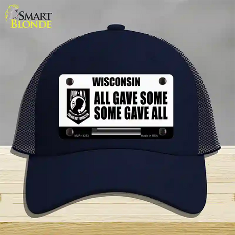 Wisconsin POW MIA Some Gave All Novelty License Plate Hat Mesh / Navy