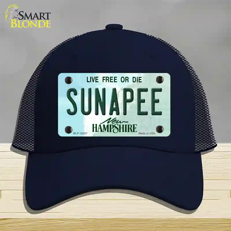 Sunapee New Hampshire Novelty License Plate Hat Mesh / Navy