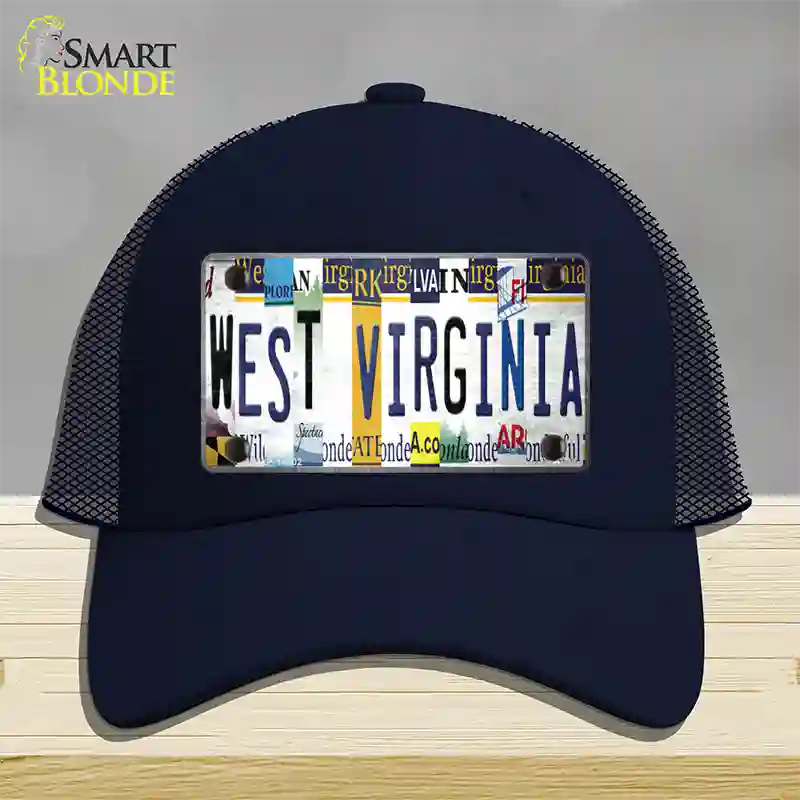 West Virginia License Plate Art Novelty License Plate Hat Mesh / Navy