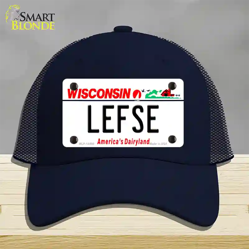 Lefse Wisconsin Novelty License Plate Hat Mesh / Navy