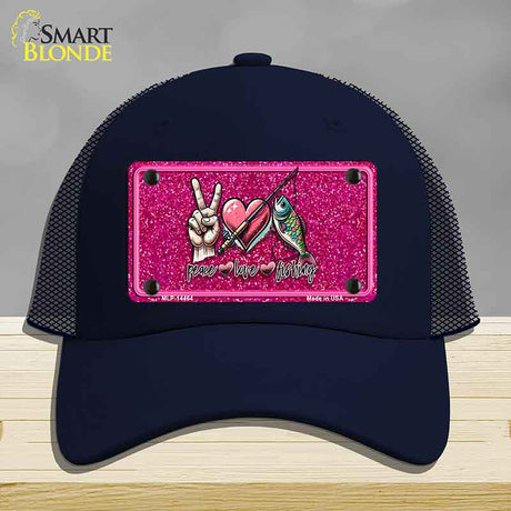 Peace Love Fishing Novelty License Plate Hat HAT-MLP-14464