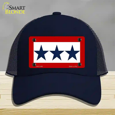 Blue Star Three Novelty License Plate Hat Mesh / Navy